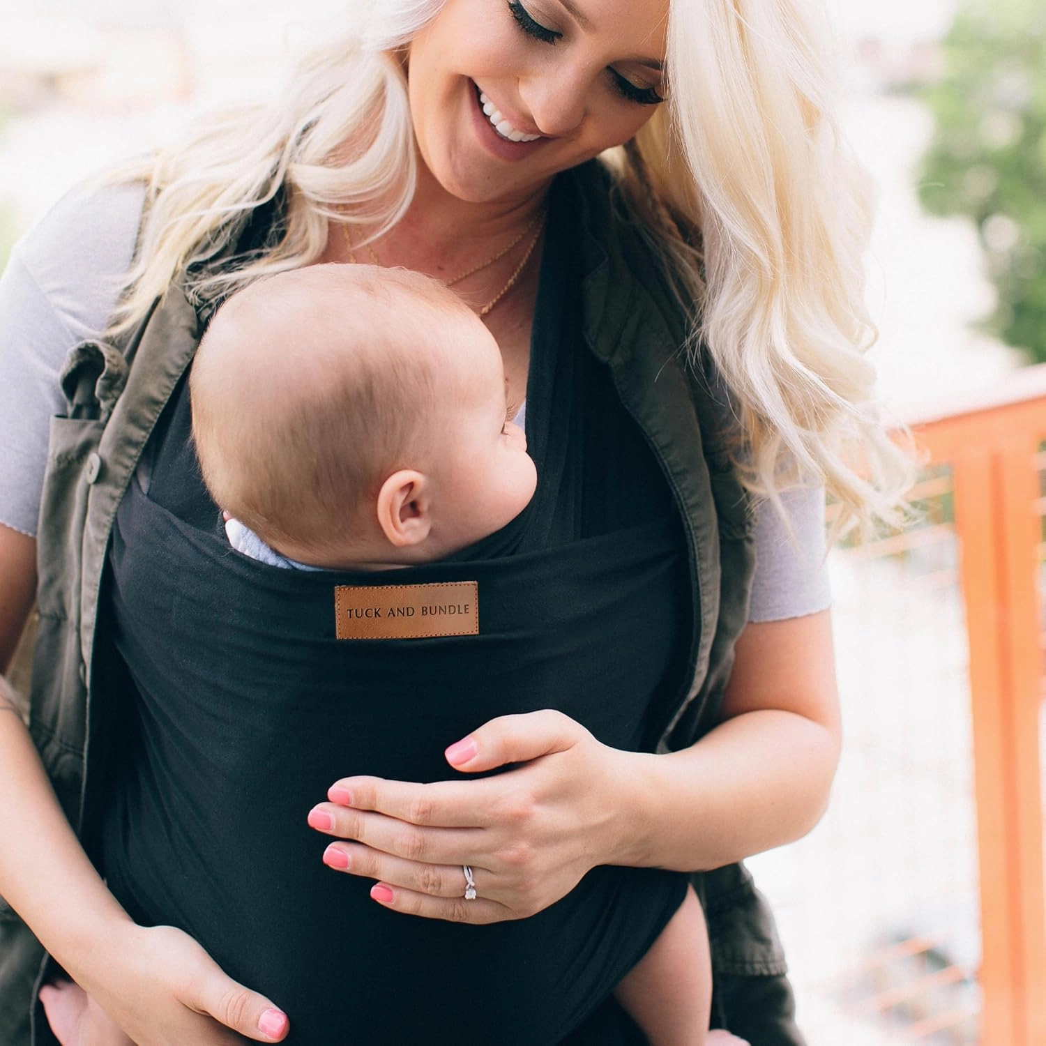Ezra Baby Wrap - Lightweight Baby Carrier - Onyx Black - Best Baby Wrap for Newborns 0-18 Months - 100% Tencel Modal, Comfortable, Simple, and Hands-Free Babywearing Wraps