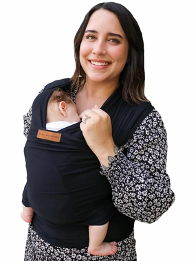 Ezra Baby Wrap - Lightweight Baby Carrier - Onyx Black - Best Baby Wrap for Newborns 0-18 Months - 100% Tencel Modal, Comfortable, Simple, and Hands-Free Babywearing Wraps