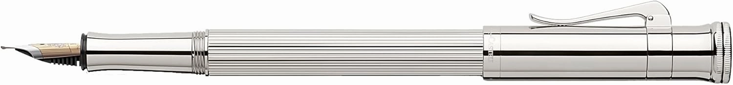 Faber Castell 148570 Fountain Pen, Medium, Medium Point, Classic Collection, Sterling Silver