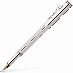 Faber Castell 148570 Fountain Pen, Medium, Medium Point, Classic Collection, Sterling Silver
