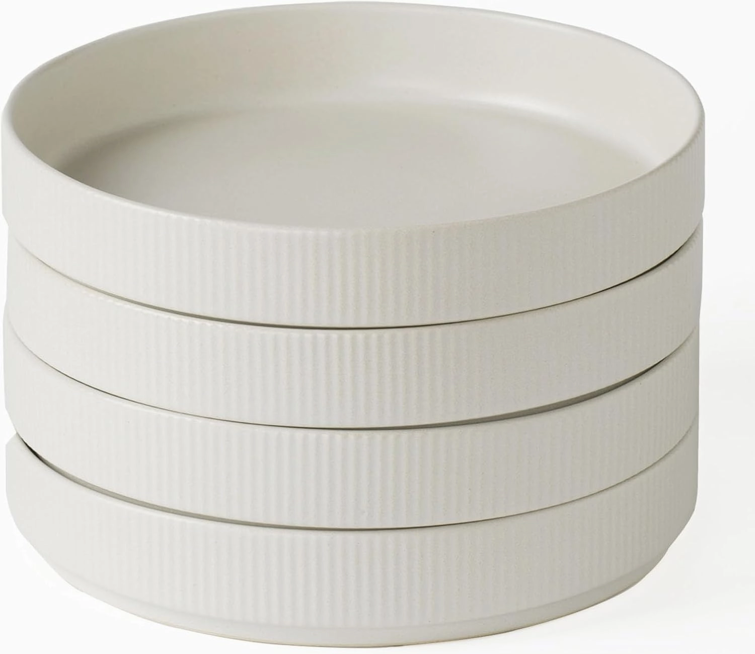famiware Star 7.5" Pasta Bowls Set, Salad Bowl Set of 4, Double Reactive Glaze, Stackable, Perfect for Your Friend for Housewarming, Thanksgiving, Christmas, Matte White