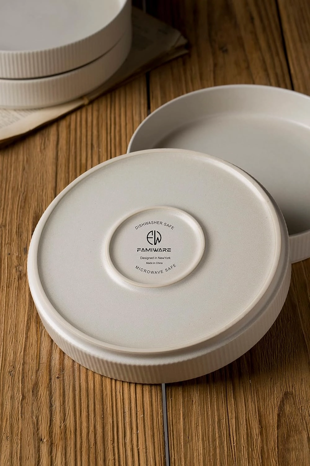 famiware Star 7.5" Pasta Bowls Set, Salad Bowl Set of 4, Double Reactive Glaze, Stackable, Perfect for Your Friend for Housewarming, Thanksgiving, Christmas, Matte White