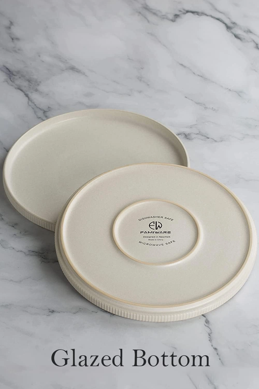 Famiware Star Plates and Bowls Sets, Modern Stoneware Dinnerware Sets for 6, 18-Piece Kitchen Dish Sets - Chip and Scratch Resistant, Microwave and Dishwasher Safe Tableware Set, Matte White