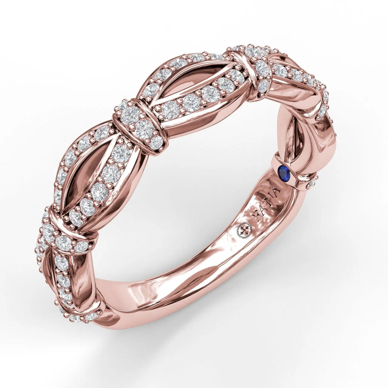FANA Wide Scalloped Diamond Band W7153