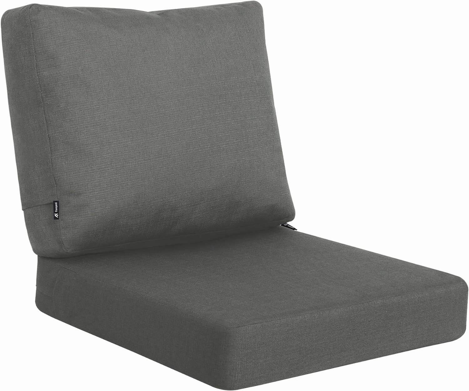 Favoyard Deep Seat Patio Cushions 24 × 24 inch Rainproof & Fadeness Furniture Cushion Set for Outdoor Chair Couch with Polyester-linen Fabric & Removable Cover, Hidden Zipper and Adjustment Staps