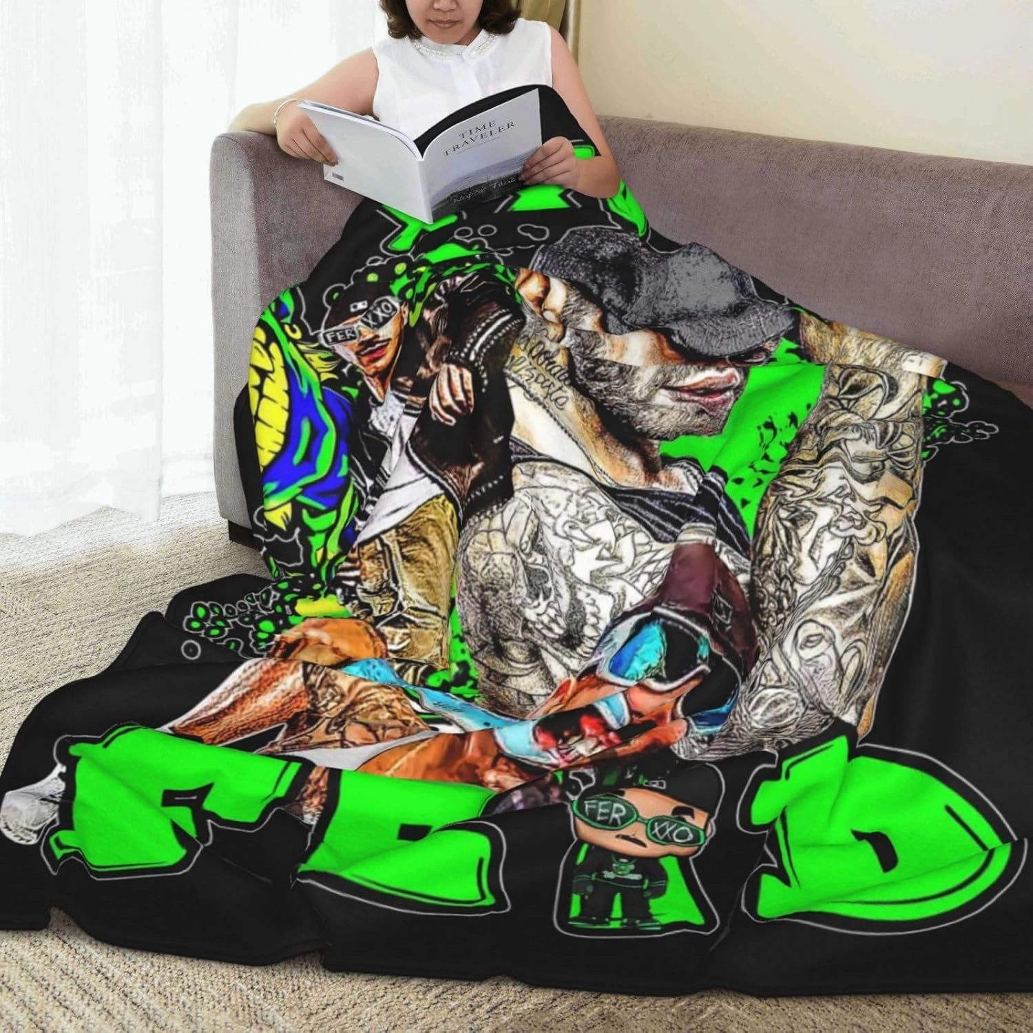 Feidss Musics Ferxxos Fleece Throw Blanket Flannel Air Conditioning Quilt for Couch Camping Travel 50"x40"
