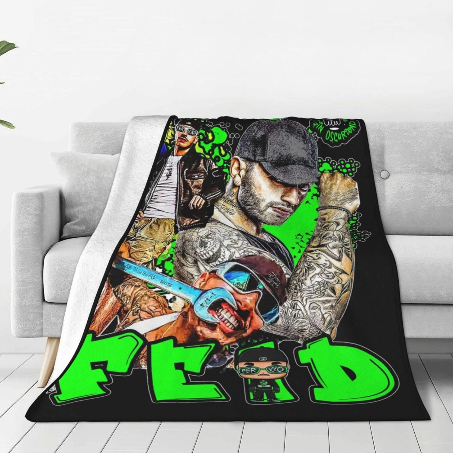 Feidss Musics Ferxxos Fleece Throw Blanket Flannel Air Conditioning Quilt for Couch Camping Travel 50"x40"
