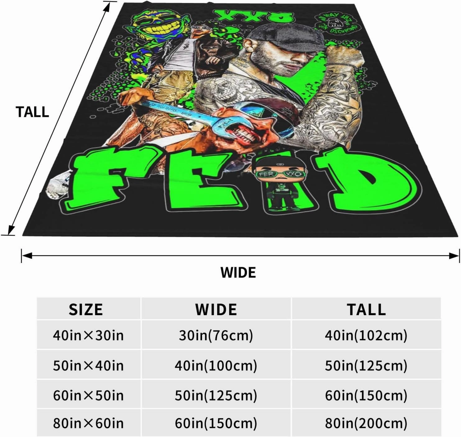 Feidss Musics Ferxxos Fleece Throw Blanket Flannel Air Conditioning Quilt for Couch Camping Travel 50"x40"