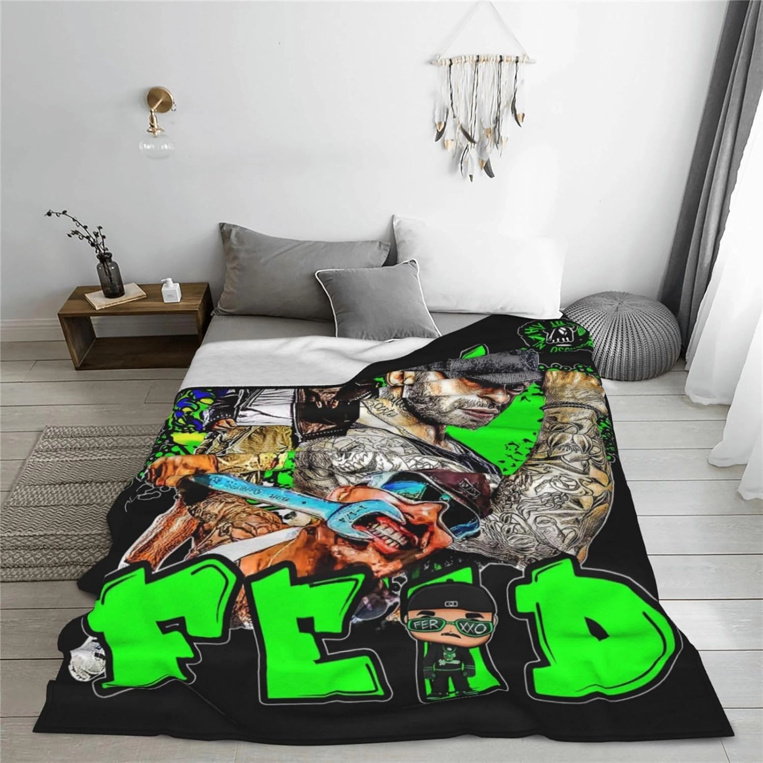 Feidss Musics Ferxxos Fleece Throw Blanket Flannel Air Conditioning Quilt for Couch Camping Travel 50"x40"