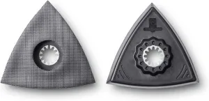 Fein Starlock Triangular Backing Pad Set with Hook & Loop Attachment - Plastic Plate for Scratch-Free Sanding, Unperforated, Standard Version, 3-1/8" Edge Length, 2-Pack - 63806129220