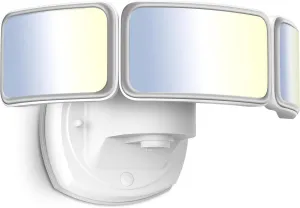 Feit Electric Dusk to Dawn Hardwired LED White Security Floodlight, 5000 Lumens, 3CCT Adjustable Color Temperature Flood Light, 3 Head, 3000K, 4000K, 5000K, LED Outdoor Lights, S10.5TFL/3CCT/DD/WH