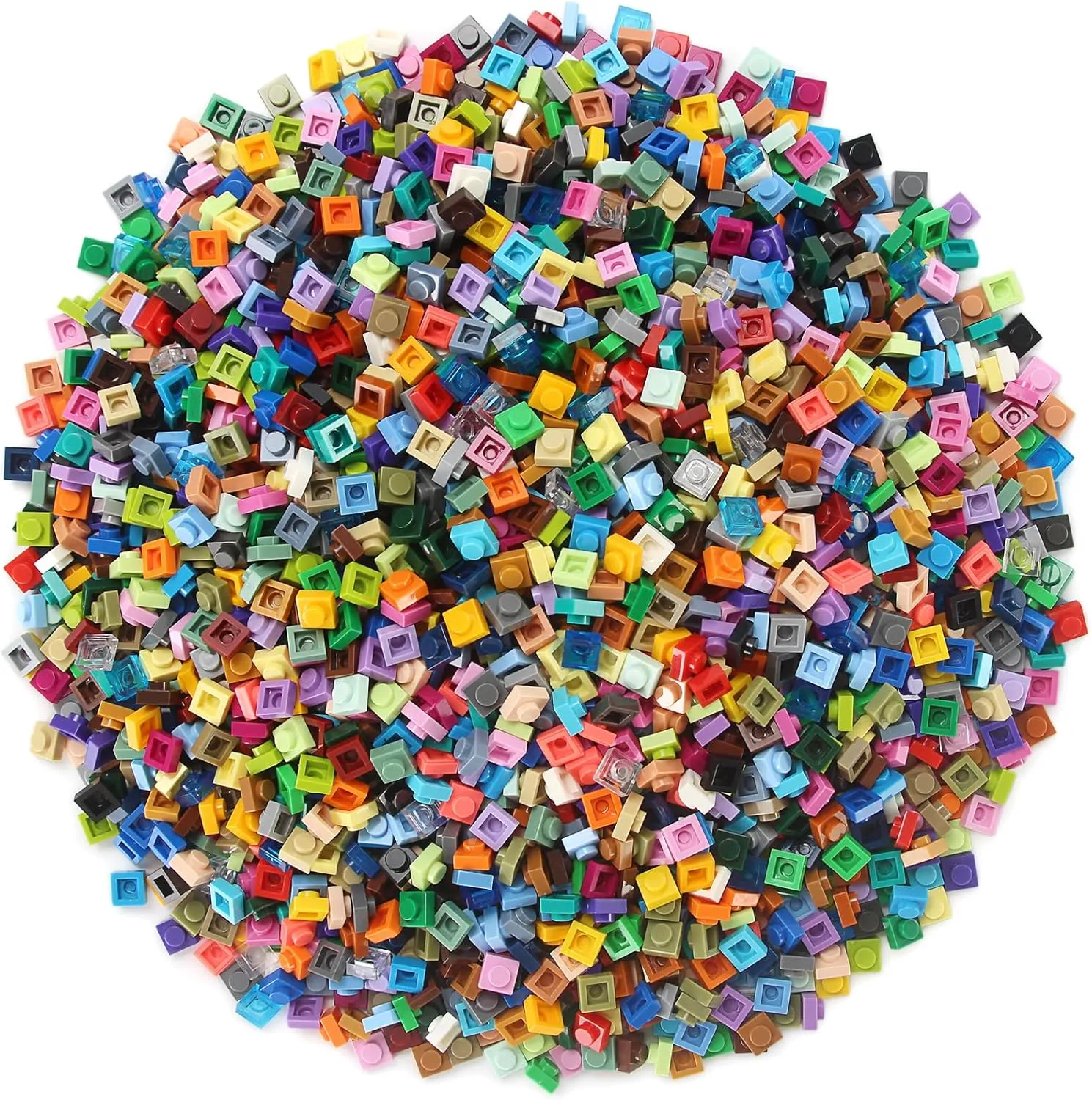 Feleph Basic 2300 Pieces Plate 1x1 Bricks 46 Colors Parts Building Play Blocks Set Toy Classic Accessories Compatible with 3024