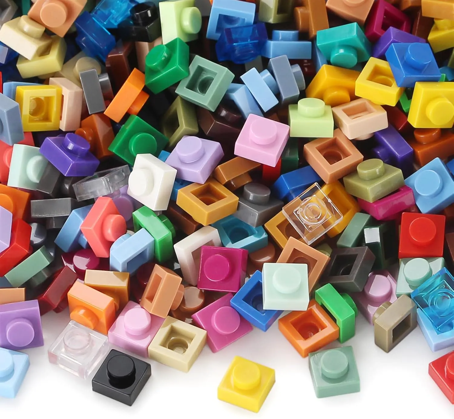 Feleph Basic 2300 Pieces Plate 1x1 Bricks 46 Colors Parts Building Play Blocks Set Toy Classic Accessories Compatible with 3024