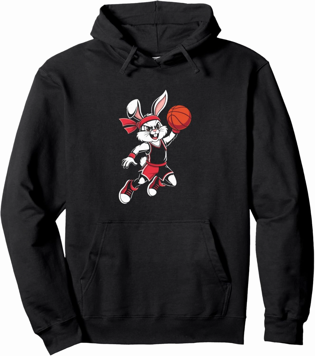 Fierce Basketball Bunny Slam Dunk Cool Sports Easter Pullover Hoodie