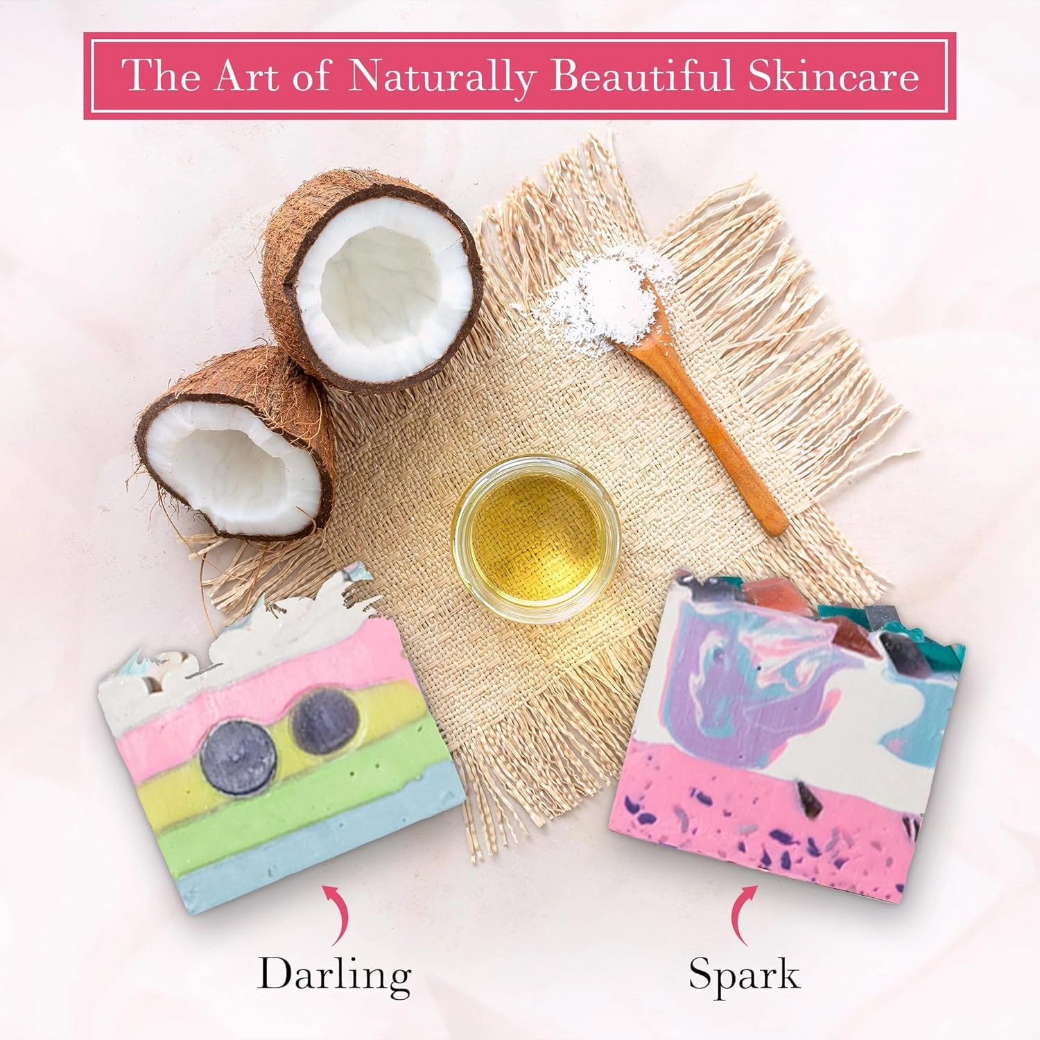 FinchBerry Natural Soap 2-Bar Set (Darling & Spark) - Handmade, Vegan, Moisturizing, Natural Cleansing Soap with Shea Butter, Olive & Coconut Oil to Hydrate & Soften Skin, Pack of 2 (4.5 oz each)