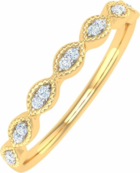 FINEROCK 0.04 Carat Anniversary Wedding Band Ring in 10K Solid Gold