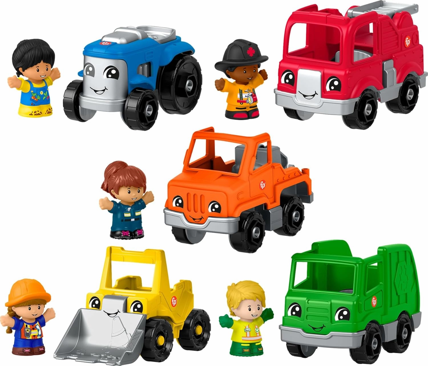 Fisher-Price Little People Toddler Playset Activity Vehicles Set with 10 Toys for Preschool Pretend Play Kids Ages 1  Years