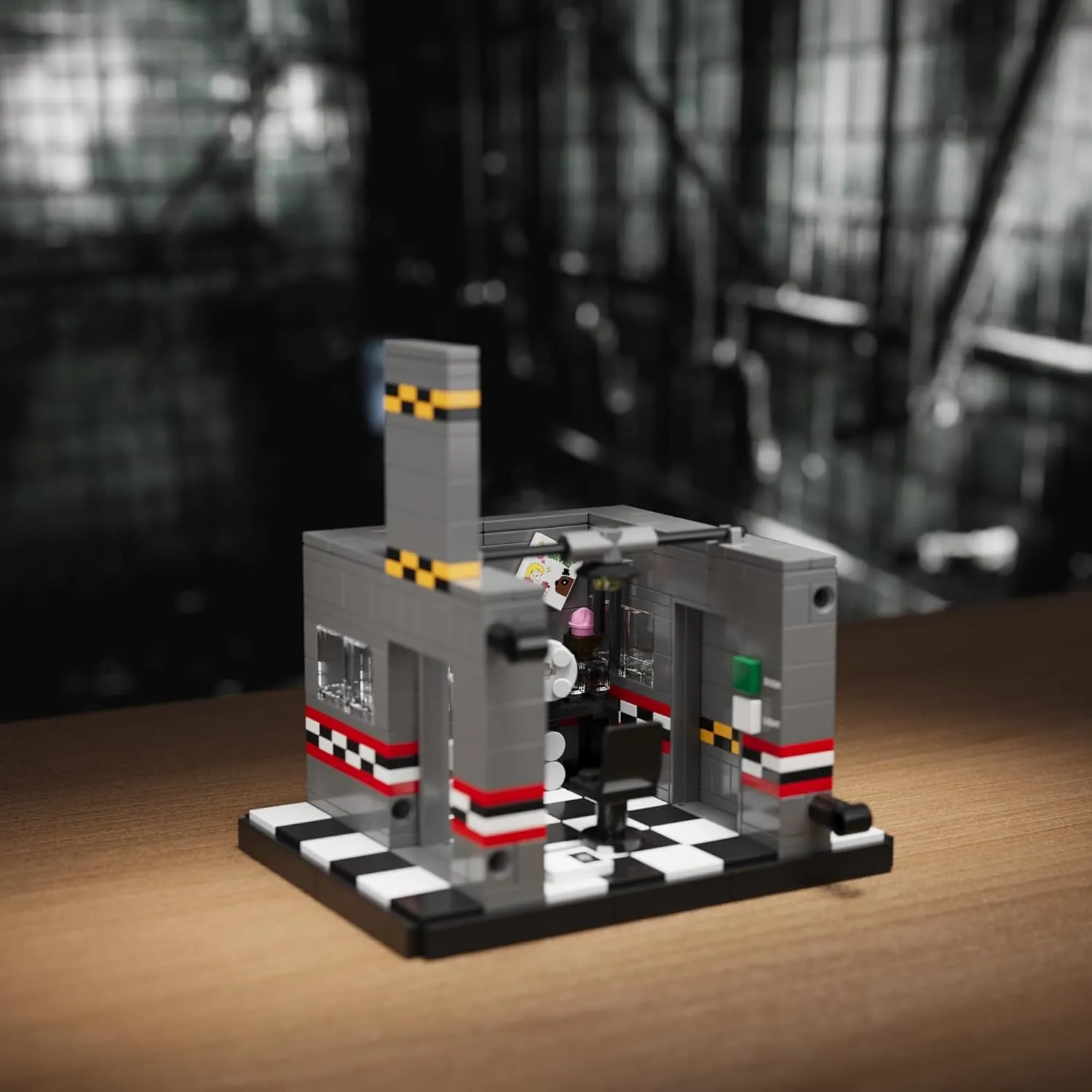 Five Nights Pizzeria Office Building Blocks Set, Monster Classic Horror Game Halloween Creative Festival Bricks Kit Toys Gifts Merch, Suitable for Fans Boys Girls Kids