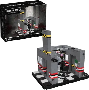 Five Nights Pizzeria Office Building Blocks Set, Monster Classic Horror Game Halloween Creative Festival Bricks Kit Toys Gifts Merch, Suitable for Fans Boys Girls Kids