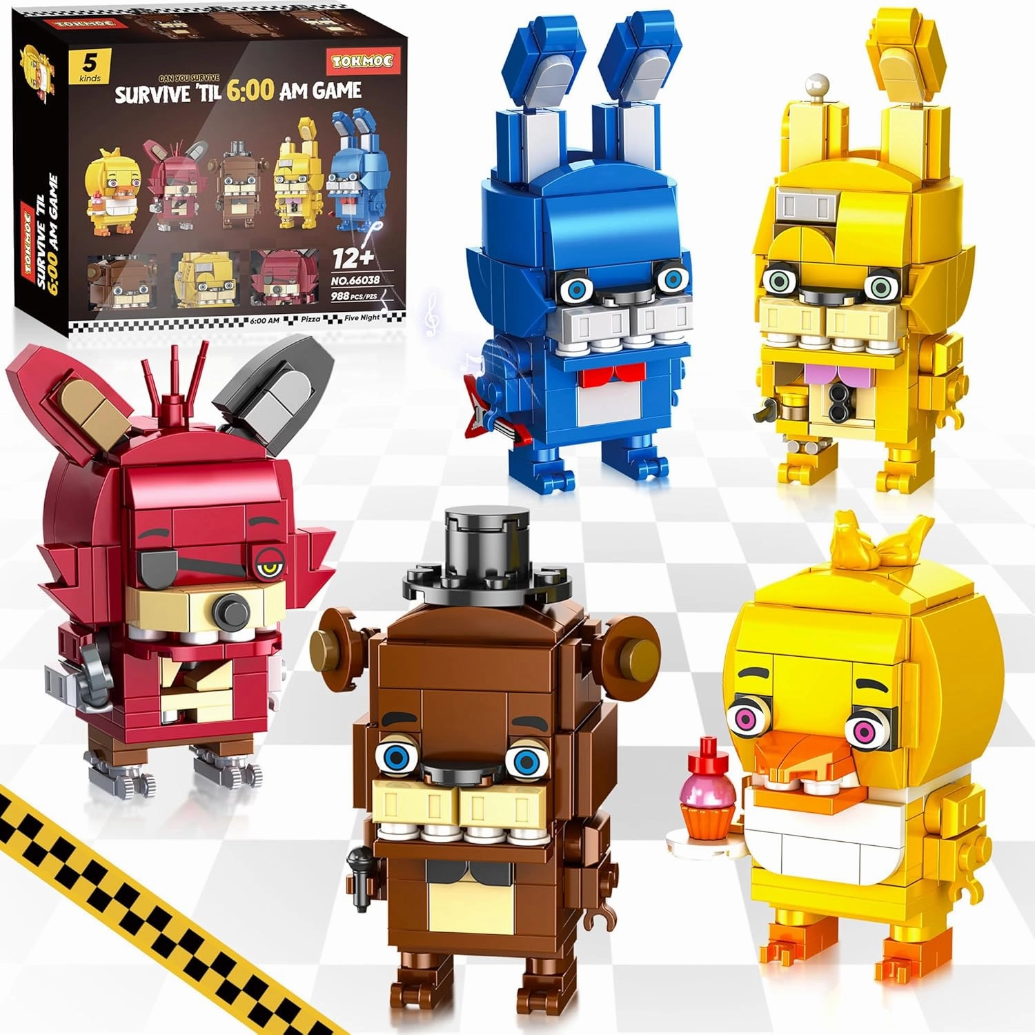 Five Nights Security Breach Building Blocks Toys, Classic Horror Game Five Nights 5 Pcs Action Figures, Great Birthday Presents for Teens, Collectible Present for Game Fans(988PCS)