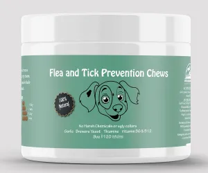 Flea and Tick Prevention for Dogs - USA Made - All Natural Dog Flea and Tick Treatment Chewable - 120 Count - Flea and Tick Chews for Dogs -All Breeds