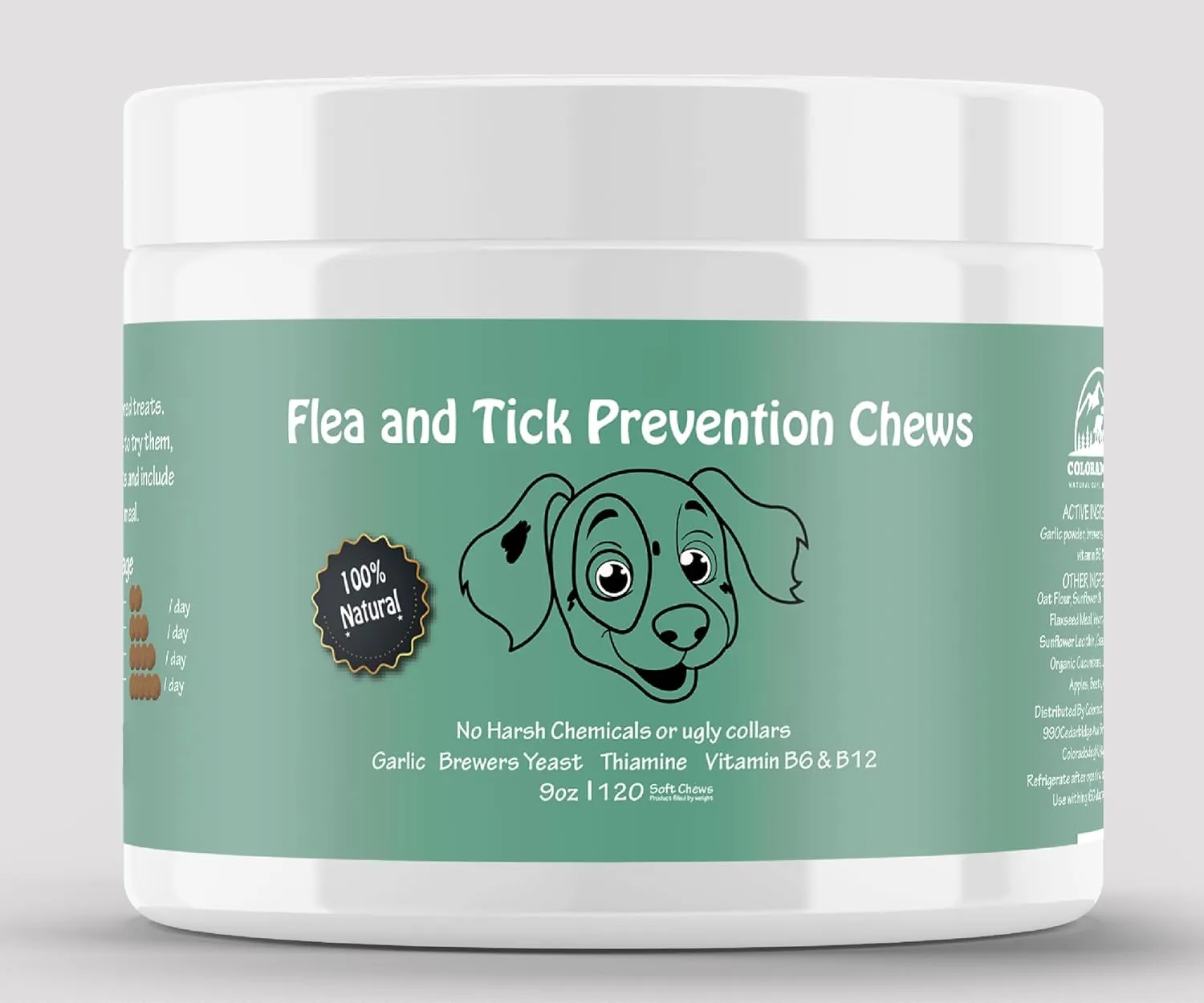 Flea and Tick Prevention for Dogs - USA Made - All Natural Dog Flea and Tick Treatment Chewable - 120 Count - Flea and Tick Chews for Dogs -All Breeds