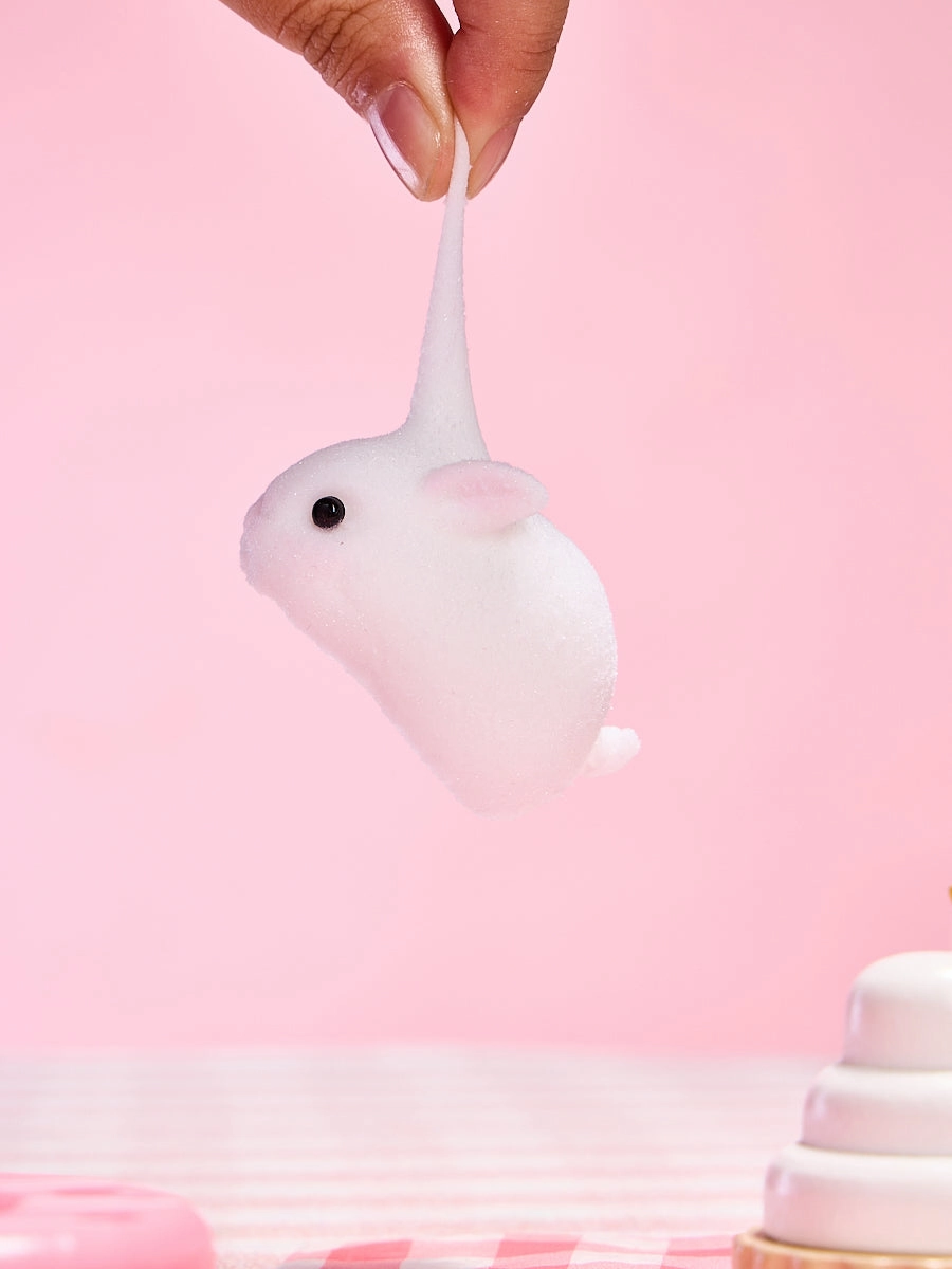 Flocked Mini Rabbit Squeeze Toy