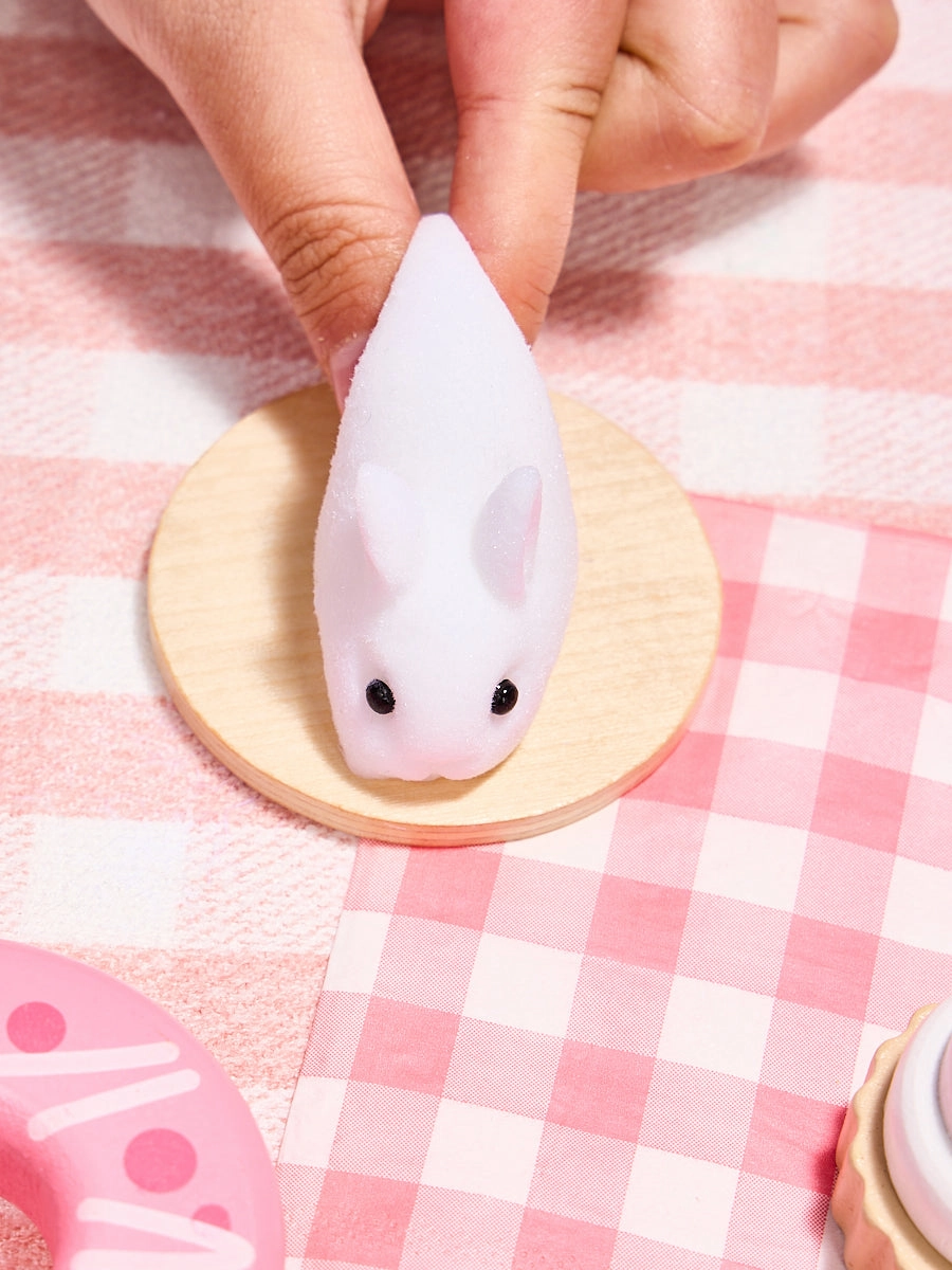 Flocked Mini Rabbit Squeeze Toy