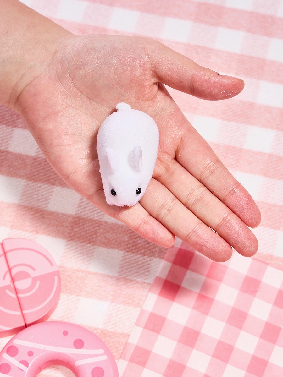 Flocked Mini Rabbit Squeeze Toy