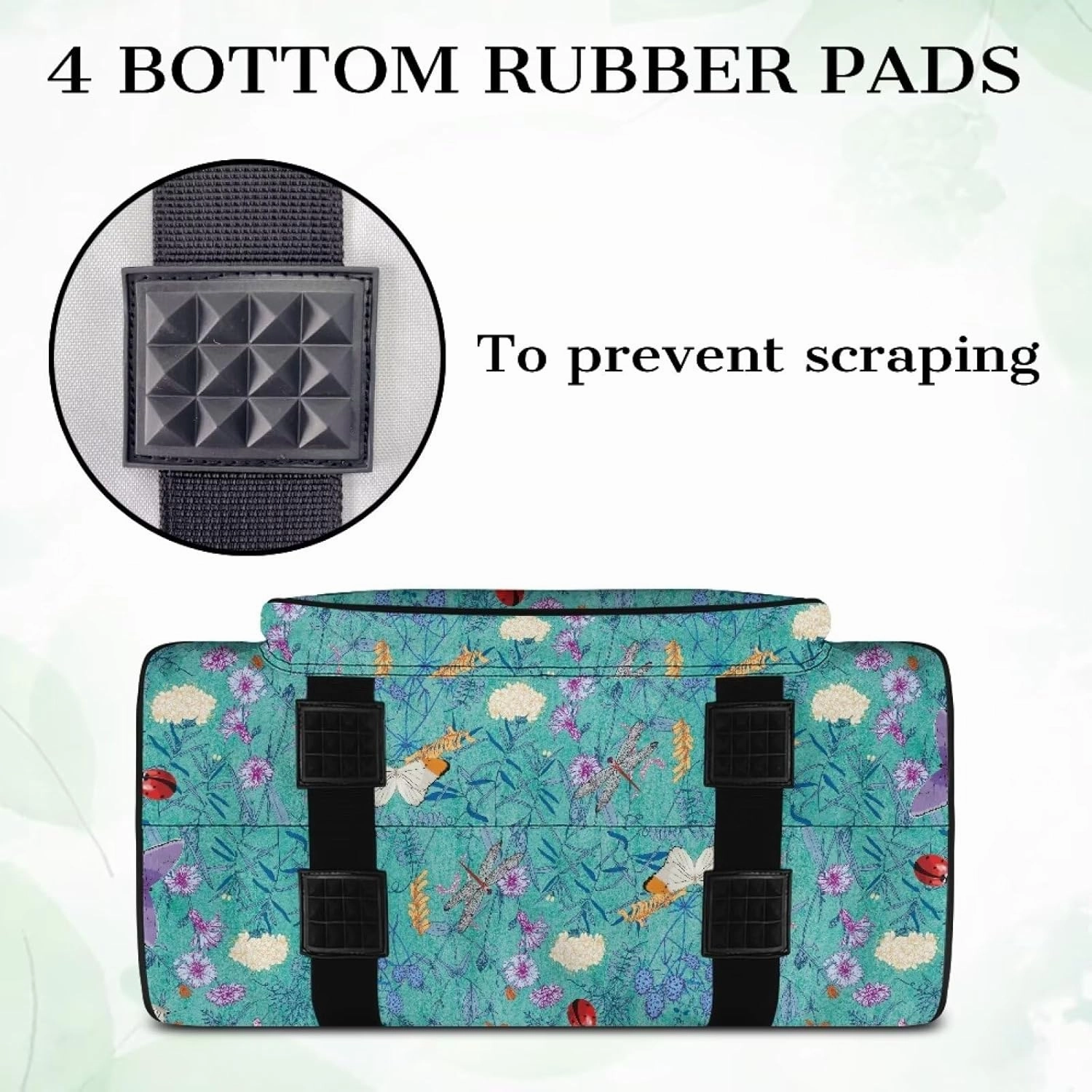 Floral Bee Sewing Machine Bag with Hand Strap, Sewing Machine Carrier Tote Cover Bag Compatible with Most Singer, Brother Sewing Machines and Extra Sewing Accessories