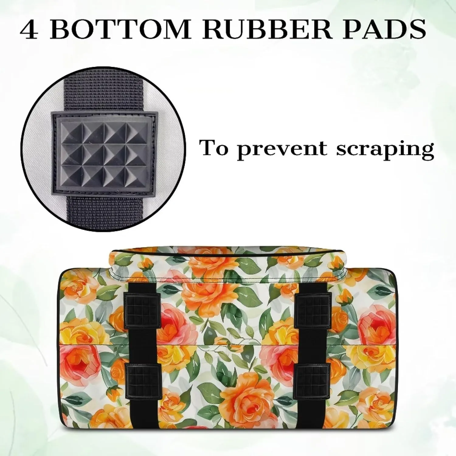 Flowers Sewing Machine Carrier Portable Cover Tote Bag for Sewing Machine, Handbag Sewing Accessories Tote Carrier for Notions & Crafts Sewing Box Storage Bag (Bag Only)