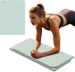 Foldable Exercise & Yoga Pad for Women Kids, 1.0" Thick Eco-Friendly Kneeling Pad & 13"x24" Push Up Mat, Non-Toxic POE Kids Play Mat, Lightweight Gym Cushion for Yoga, Pilates, Home