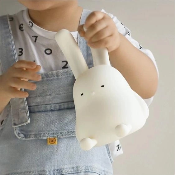 Foldable Ear Bunny Silicone Pat Night Light - Enchanting Glow and Versatile Design