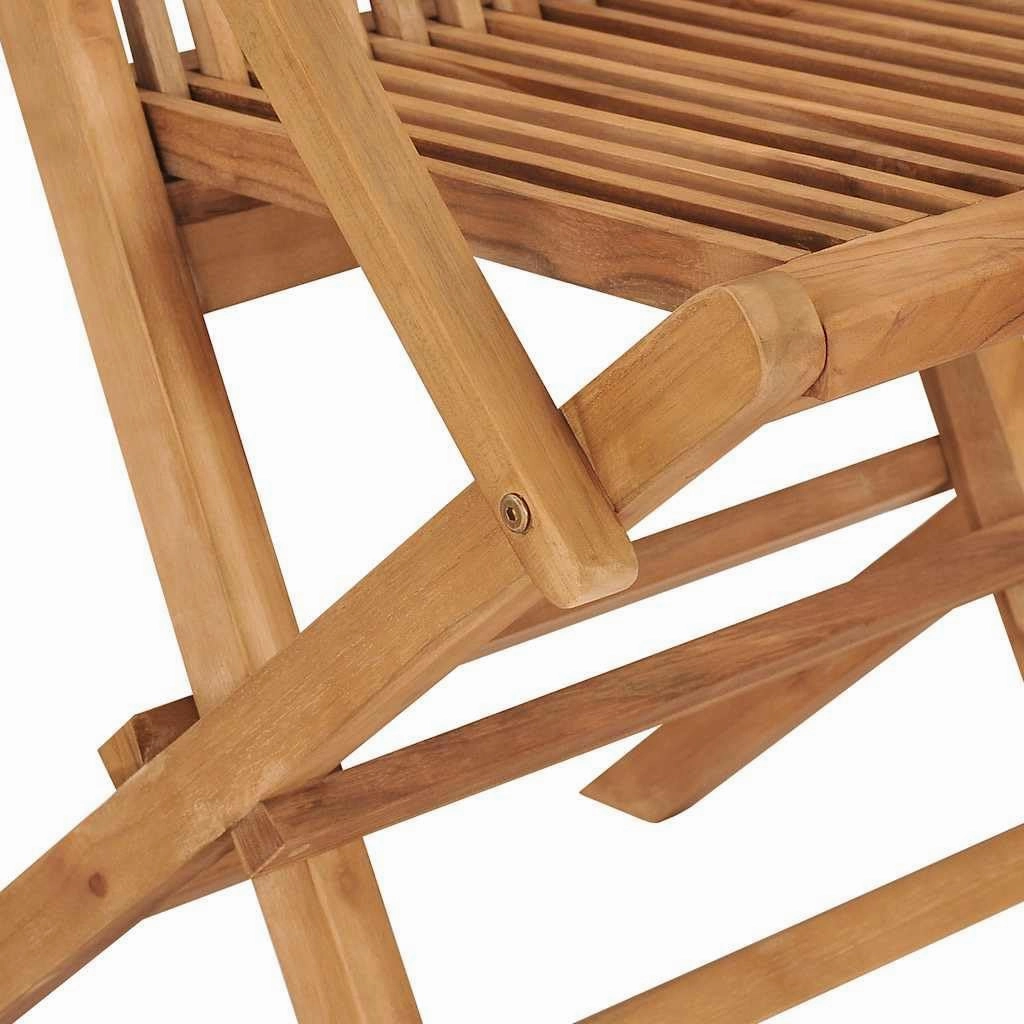 Folding Patio Chairs Set of 2 Teak Wood Outdoor Furniture for Garden, Poolside, and Beach – Durable Weather-Resistant Foldable Lounge Chairs with Natural Finish