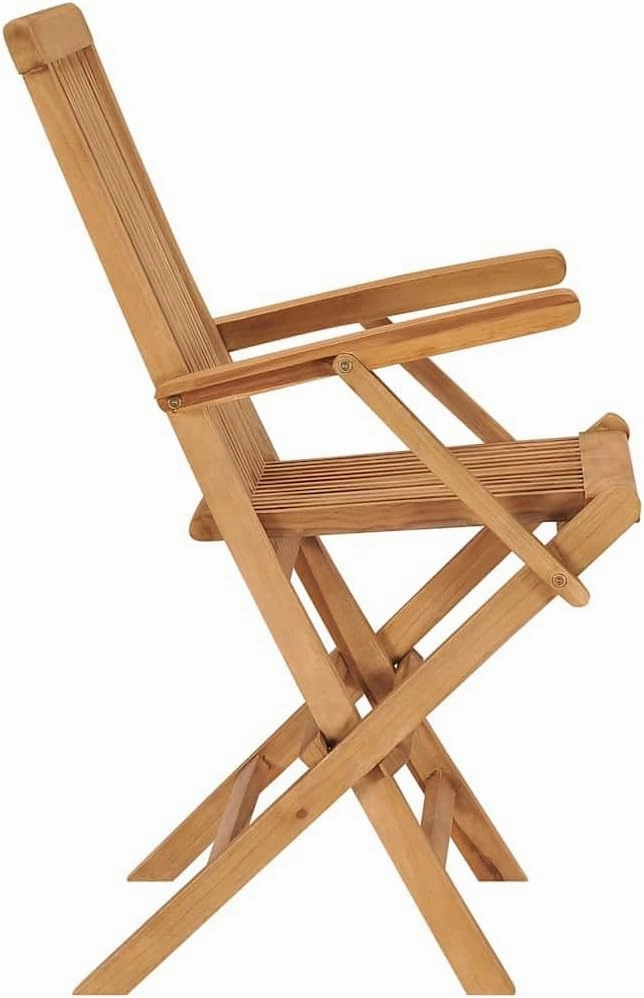 Folding Patio Chairs Set of 2 Teak Wood Outdoor Furniture for Garden, Poolside, and Beach – Durable Weather-Resistant Foldable Lounge Chairs with Natural Finish