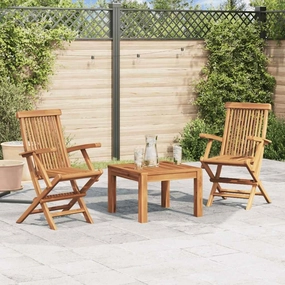 Folding Patio Chairs Set of 2 Teak Wood Outdoor Furniture for Garden, Poolside, and Beach – Durable Weather-Resistant Foldable Lounge Chairs with Natural Finish