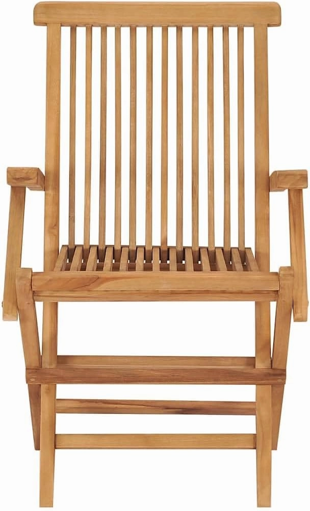 Folding Patio Chairs Set of 2 Teak Wood Outdoor Furniture for Garden, Poolside, and Beach – Durable Weather-Resistant Foldable Lounge Chairs with Natural Finish