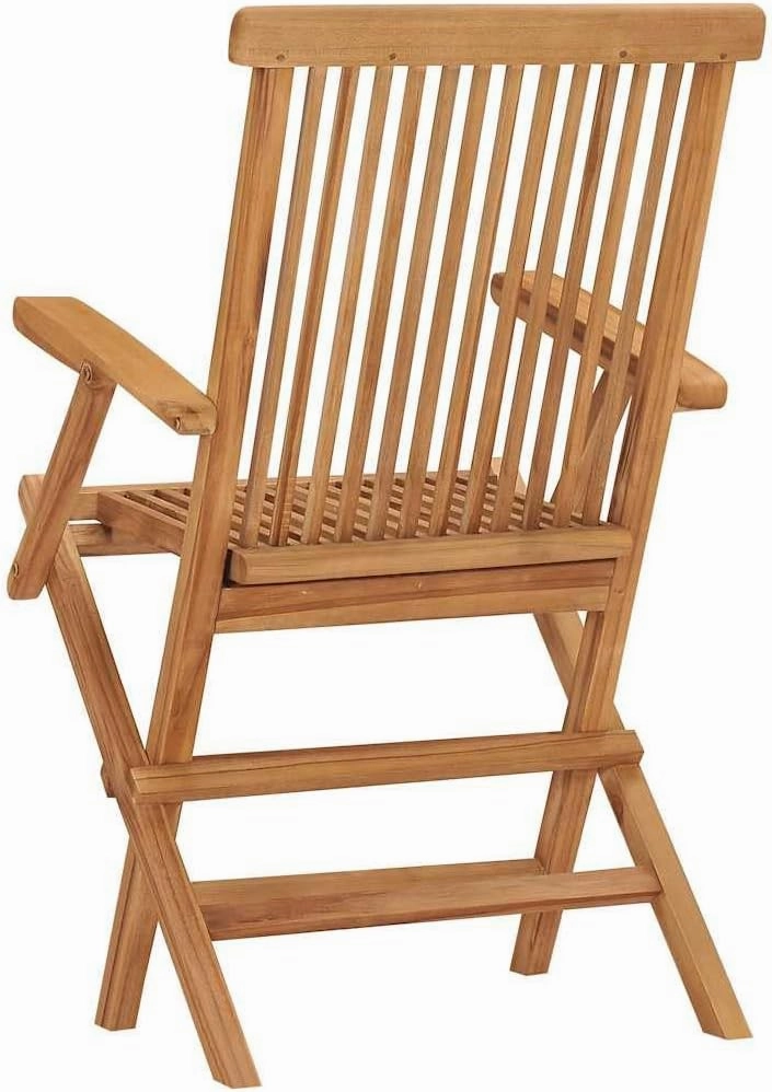 Folding Patio Chairs Set of 2 Teak Wood Outdoor Furniture for Garden, Poolside, and Beach – Durable Weather-Resistant Foldable Lounge Chairs with Natural Finish