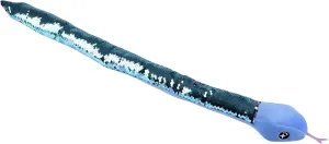 Forest & Twelfth 32” Reversible Sequin Stuffed Snake Toy Flip Sequin Plush Toys to Ignite Imaginations, Plush Jungle Animal Toys for Sensory Play, Ideal for Ages 3  (32" Blue/Blue)
