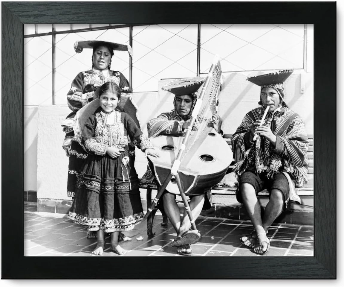 Framed Print 12x15: Four Quechua Indians (L To R) Maria Palimino; Her Sister Raymunda