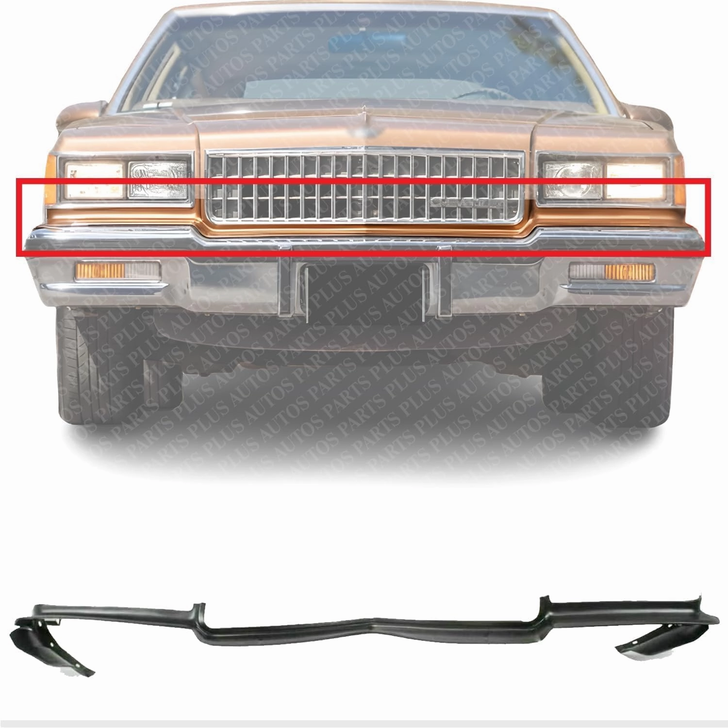 Front Bumper Center Trim Filler Direct Replacement Compatible With 1986-1990 Chevrolet Caprice GM1087230 12390727