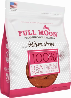 Full Moon Chicken Strips Healthy All Natural Dog Treats Human Grade Made in USA Grain Free, 1.5 Pound (Pack of 1)