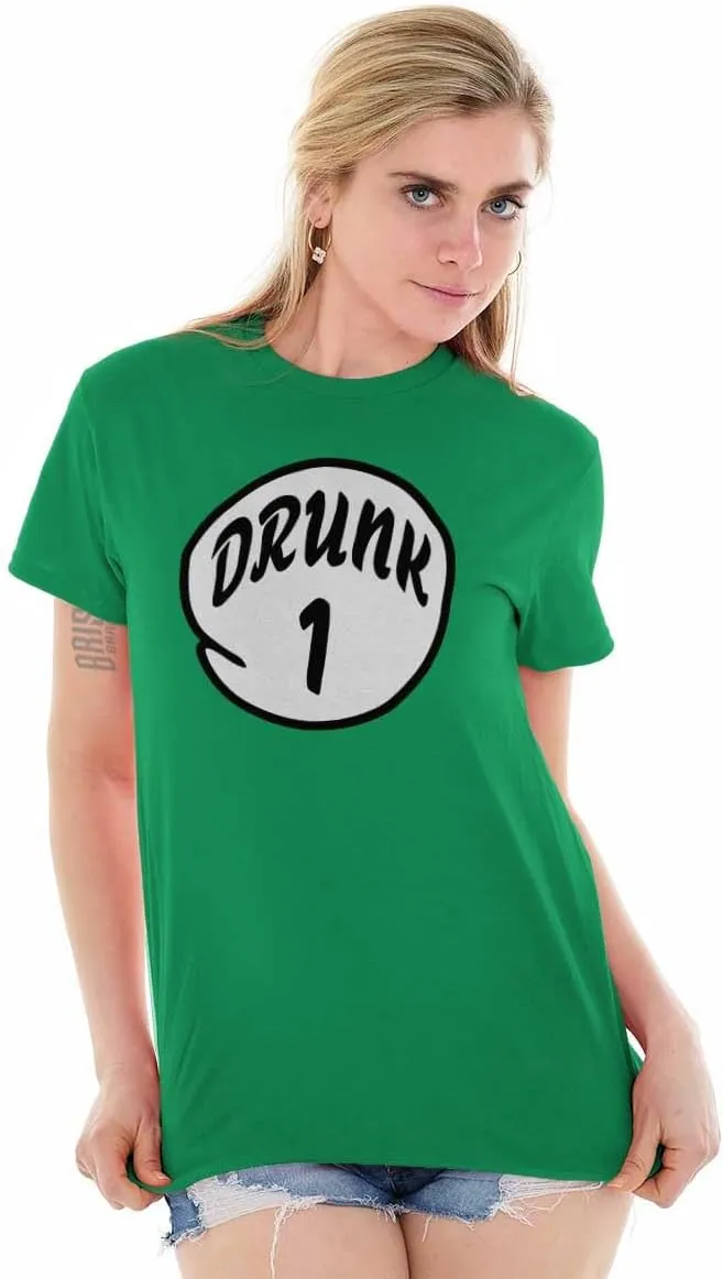 Funny Drunk Number 1 Drinking Humor Graphic T Shirt Men or Women