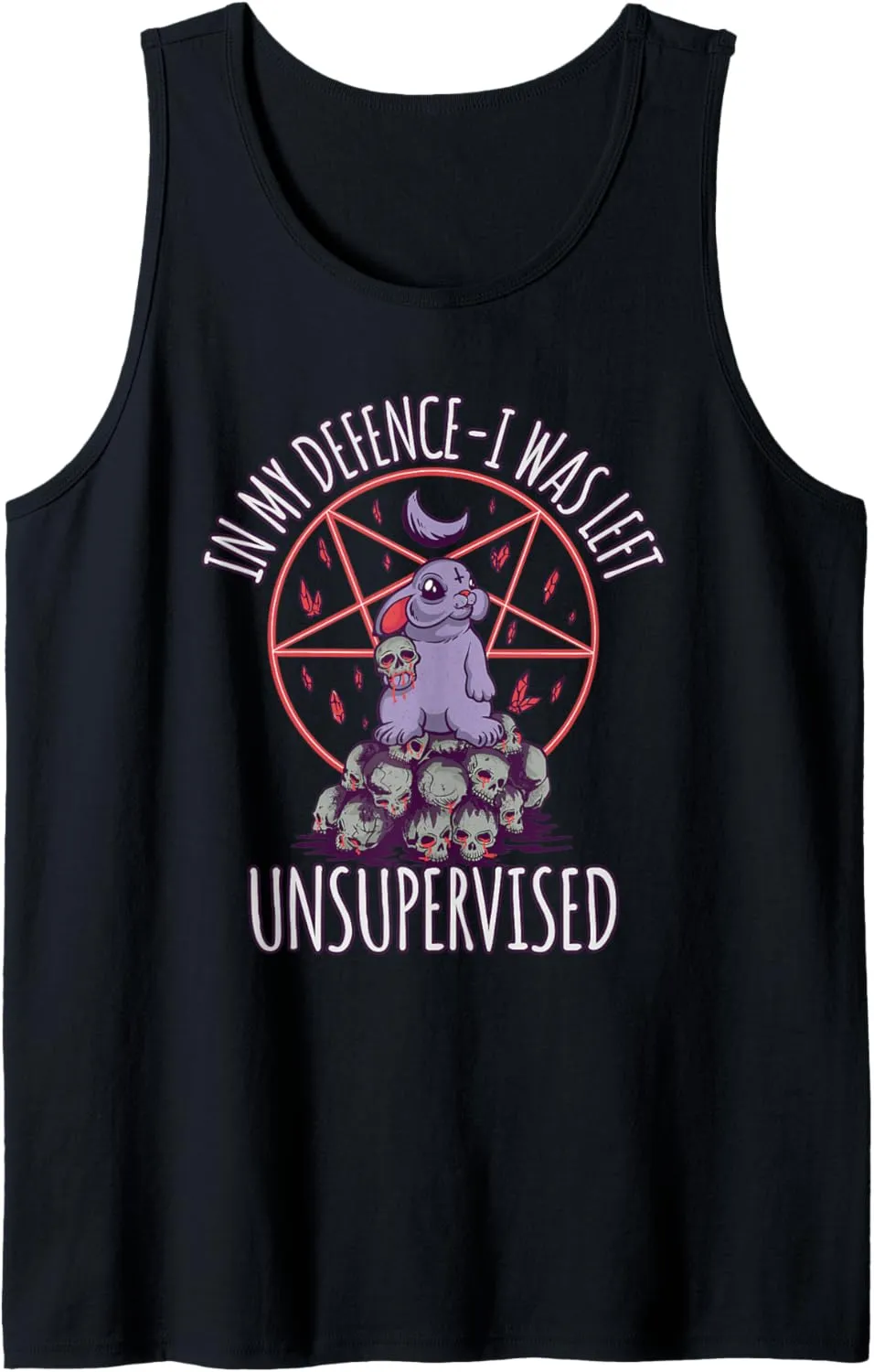 Funny hell bunny cute pentagram goth grunge Tank Top