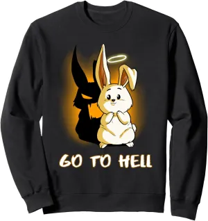 Funny Hell Bunny Holy Rabbit Halo Rodent Sweatshirt