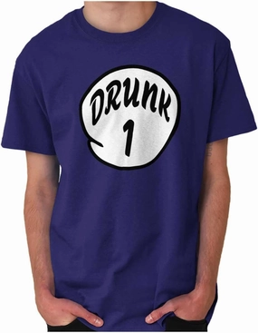 Funny Drunk Number 1 Drinking Humor Graphic T Shirt Men or Women