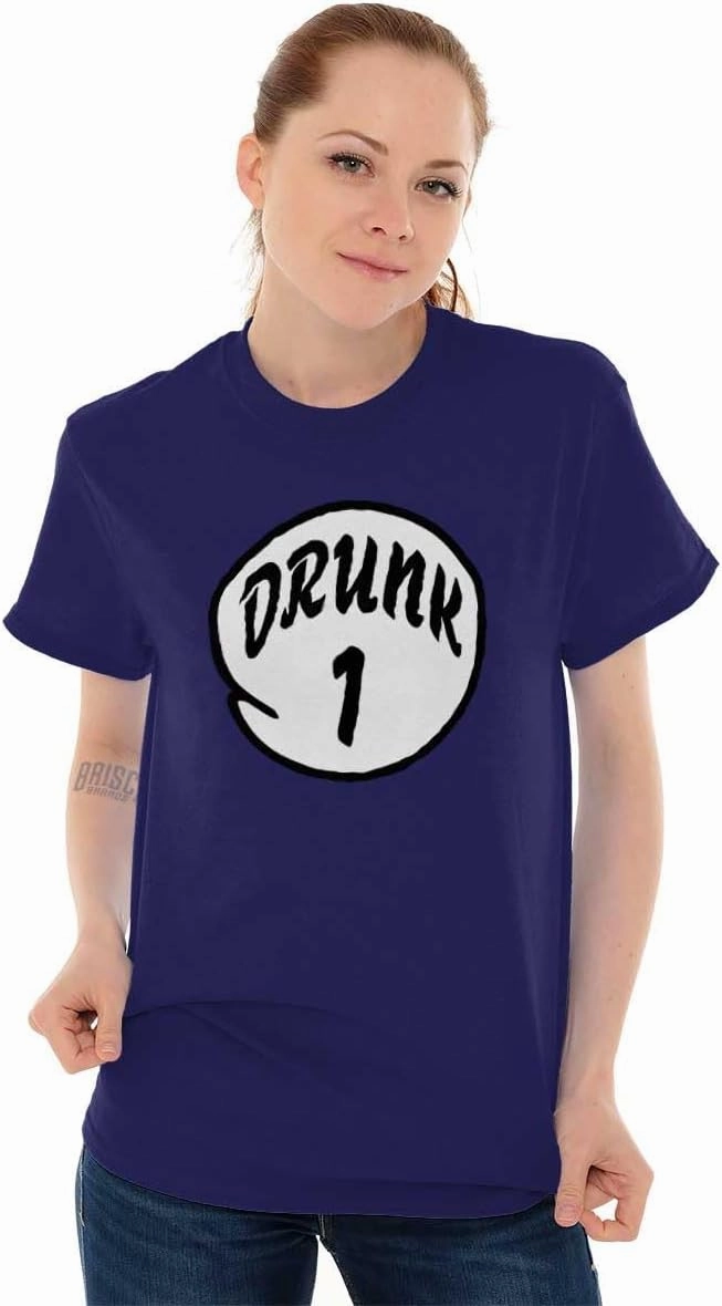 Funny Drunk Number 1 Drinking Humor Graphic T Shirt Men or Women