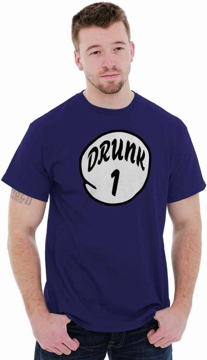 Funny Drunk Number 1 Drinking Humor Graphic T Shirt Men or Women