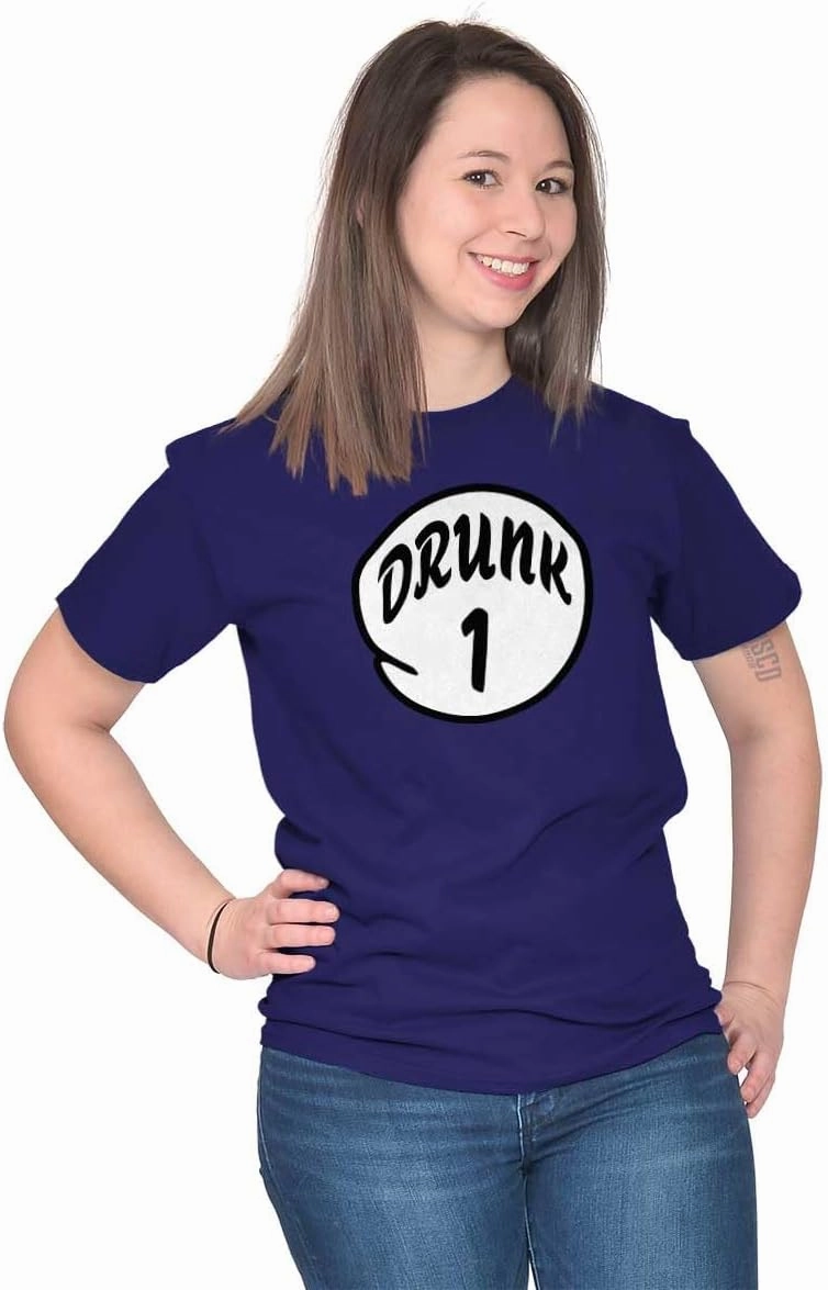 Funny Drunk Number 1 Drinking Humor Graphic T Shirt Men or Women