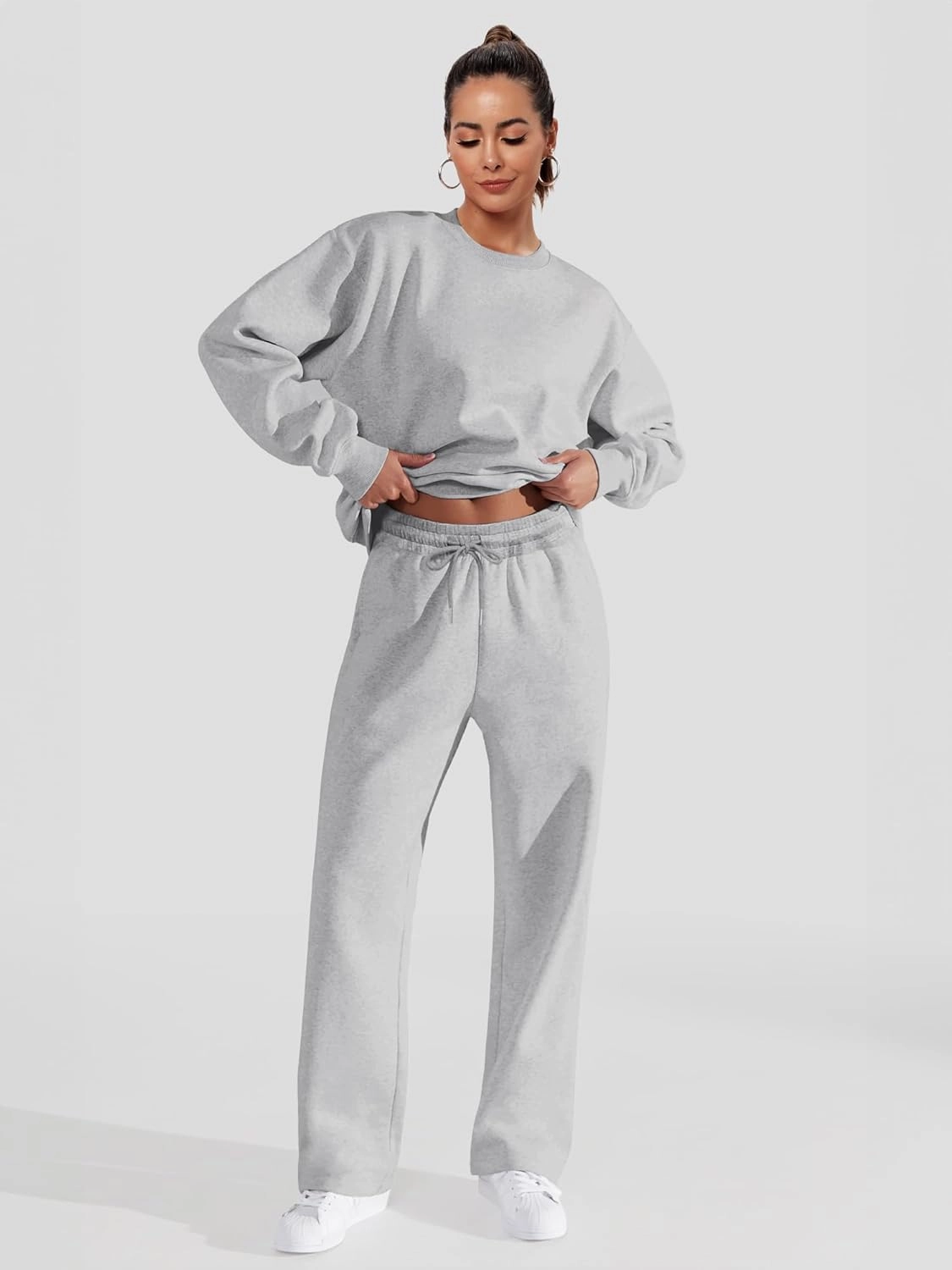 FUPHINE Women's Two Piece Oversized Loose Outfits Pullover & Pants Sweatsuits Lounge Sets